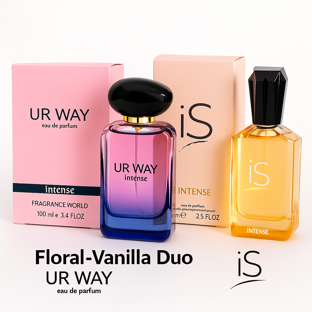 Ur Way Intense + iS Intense Perfume Combo by Fragrance World | Inspired by My Way Intense & Sì Intense | Long-Lasting Floral Vanilla Duo for Women