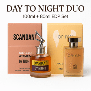 Scandant Belle Celine Women By Night + Ophylia by Fragrance World | Inspired by Scandal by Night & Olympéa | Long-Lasting Amber Floral Perfume Duo for Women