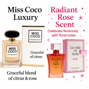 Miss Coco + La Vida Es Bella Rose Perfume Combo – Elegant Floral & Sweet Blend | Long-Lasting Luxury Perfume Set for Women | 100ml EDP