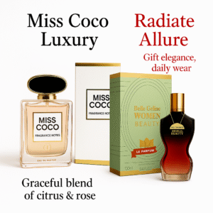 Miss Coco + Belle Celine Beauty Perfume Combo – Elegant Floral & Amber Blend for Women | Long-Lasting Dubai Luxury Fragrance Set | 100 ml EDP
