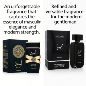 Asad by Lattafa + Hayaati by Lattafa EDP 100ml Combo – Long-Lasting Amber Woody & Fresh Aromatic Perfume Duo for Men | Dubai Luxury Fragrance