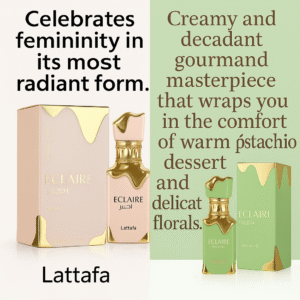 Lattafa Eclaire + Eclaire Pistache EDP 100 ml Combo – Sweet Vanilla & Nutty Gourmand Perfume Duo for Women | Dubai Luxury Fragrance