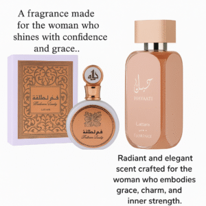 Lattafa Fakhar Femme + Hayaati Florence EDP 100ml Combo – Long-Lasting Floral Fruity & Powdery Musk Perfume Duo for Women | Dubai Luxury Fragrance