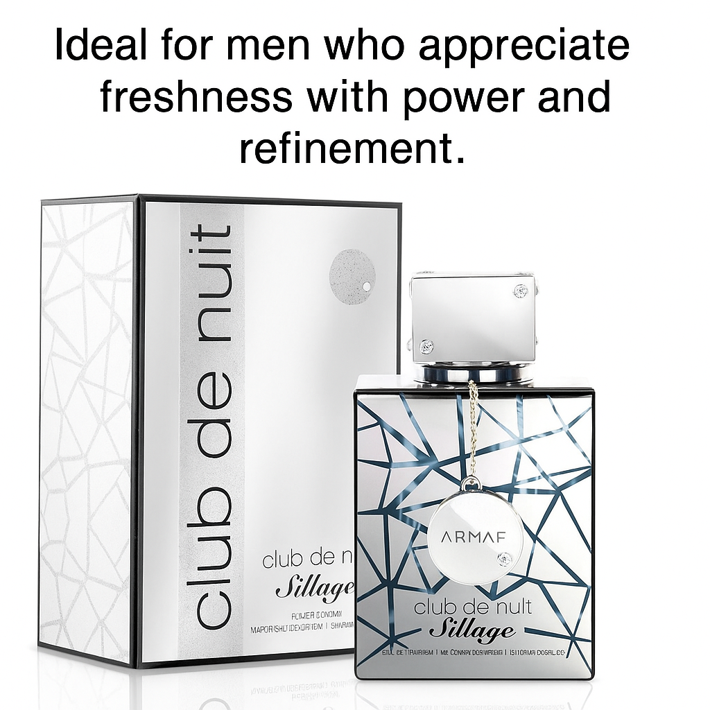 Armaf Club De Nuit Sillage EDP 105 ml – Luxury Men’s Perfume | Long-Lasting Fresh Citrus, Musk & Amberwood Fragrance Inspired by Creed Aventus Cologne
