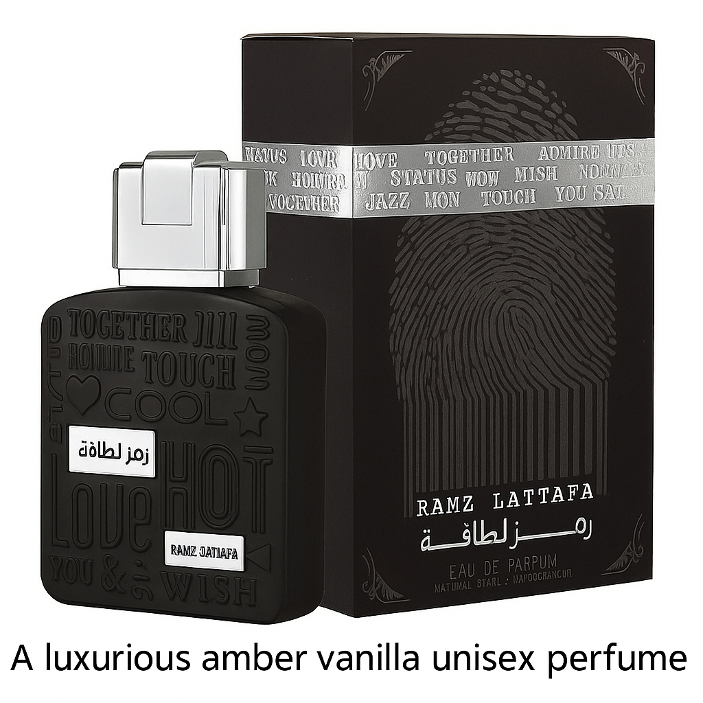 Lattafa Ramz Silver Eau de Parfum - 100ml Unisex Fragrance | Warm Amber Vanilla & Aromatic Scent