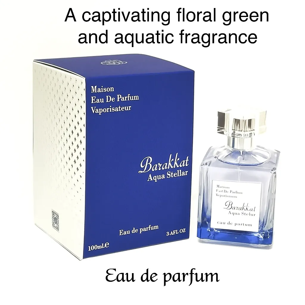Barakkat Aqua Stellar EDP 100ml | Fresh Unisex Aquatic & Citrus Fragrance | Inspired by MFK Aqua Celestia