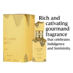 Eclaire Banoffi by Lattafa Eau de Parfum 100ml – Long-Lasting Sweet Gourmand Vanilla Perfume for Women and Men | Dubai Luxury Fragrance Inspired by YSL Black Opium